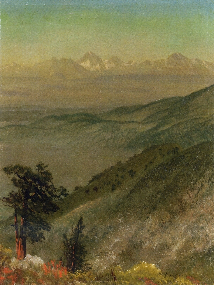 Albert Bierstadt Painting Wasatch Mountains - Click Image to Close